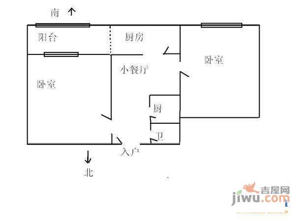 稻香村小区1室1厅1卫51㎡户型图