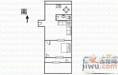 稻香村小区1室1厅1卫51㎡户型图