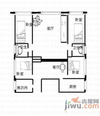 通联花园3室2厅1卫153㎡户型图