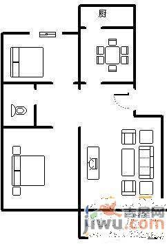 枫景家园2室2厅1卫89㎡户型图