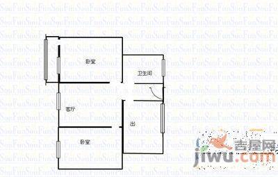 昆仑小区2室1厅1卫75㎡户型图