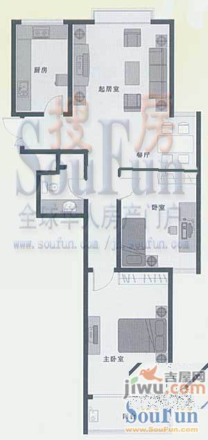 融基湖光山色2室2厅1卫户型图