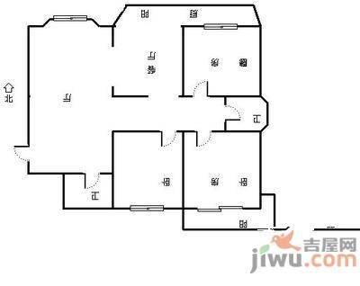 槐苑花园3室2厅2卫户型图