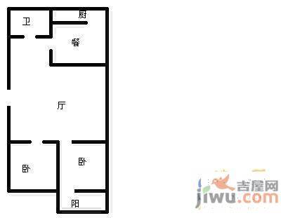 刘堂小区2室1厅1卫85㎡户型图