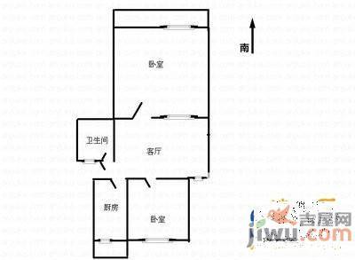 刘堂小区2室1厅1卫85㎡户型图