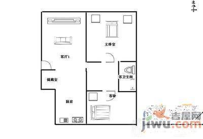 刘堂小区2室1厅1卫85㎡户型图