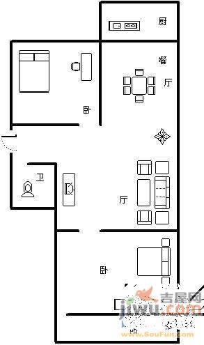 普照园3室2厅2卫123㎡户型图