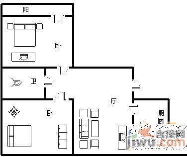 普照园3室2厅2卫123㎡户型图