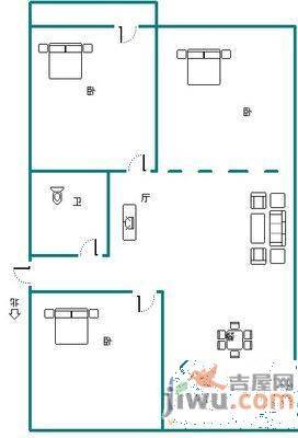 普照园3室2厅2卫123㎡户型图