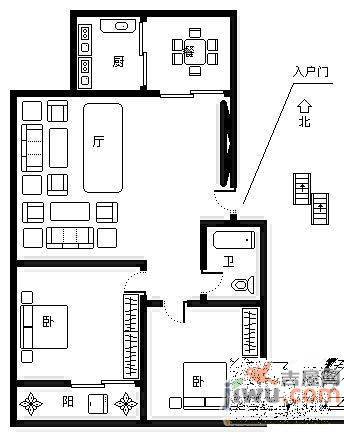 环翠小区3室2厅2卫户型图