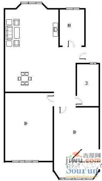 环翠小区3室2厅2卫户型图