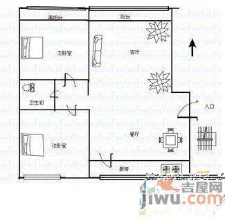 幸福柳3室2厅2卫123㎡户型图