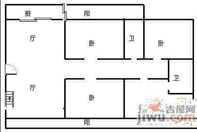 金泉小区2室2厅1卫78㎡户型图