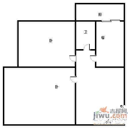 金泉小区2室2厅1卫78㎡户型图