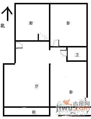 玉函路单位宿舍3室1厅1卫85㎡户型图