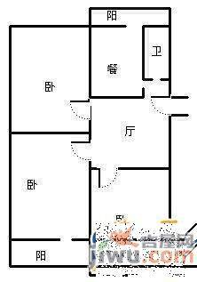 玉函路单位宿舍3室1厅1卫85㎡户型图