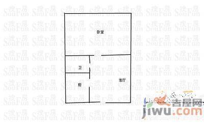 玉函路单位宿舍3室1厅1卫85㎡户型图