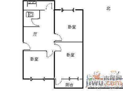 胜利庄3室2厅2卫108㎡户型图