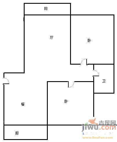 凤凰山庄3室2厅1卫户型图