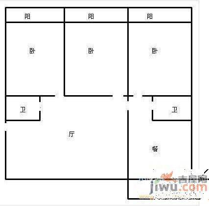 凤凰山庄3室2厅1卫户型图