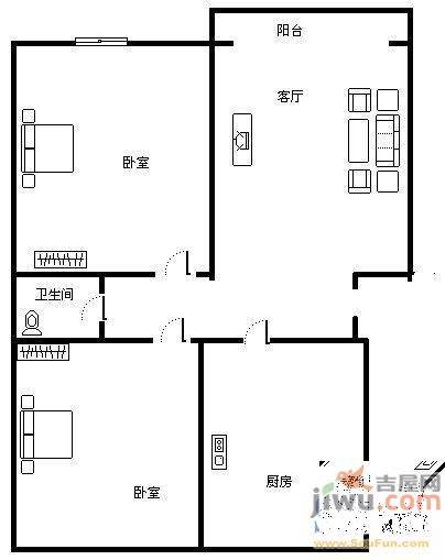 凤凰山庄3室2厅1卫户型图