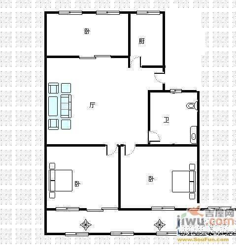 馨园小区2室1厅1卫77㎡户型图