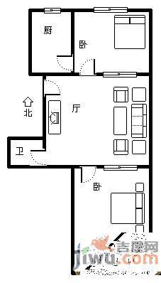 馨园小区2室1厅1卫77㎡户型图