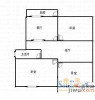 槐花园3室2厅1卫户型图