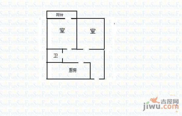 鲁信南辛苑2室2厅1卫85.4㎡户型图