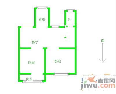 八里桥小区2室2厅1卫104㎡户型图