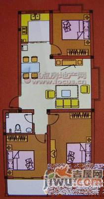 新沙小区3室2厅1卫91㎡户型图