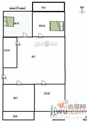 新沙小区3室2厅1卫91㎡户型图