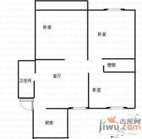 五龙居苑3室1厅1卫80㎡户型图