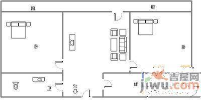 明珠西苑2室2厅1卫97.1㎡户型图