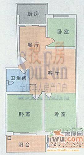 明珠西苑2室2厅1卫97.1㎡户型图