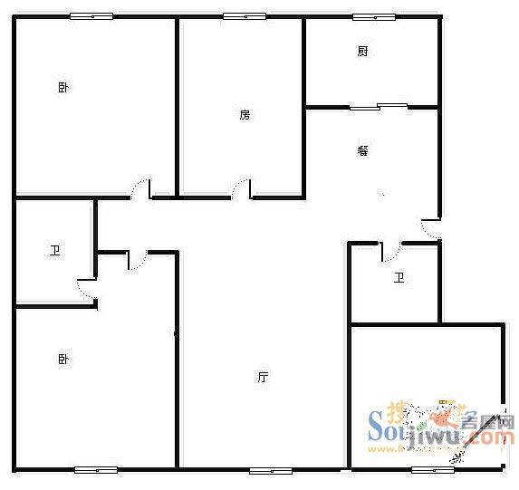 名都花园5室2厅2卫265㎡户型图