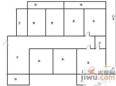 名都花园5室2厅2卫265㎡户型图