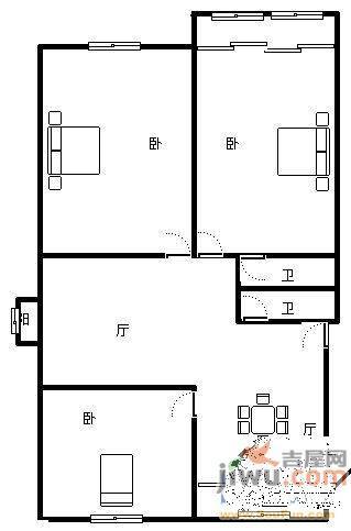 兴业嘉苑2室2厅1卫97㎡户型图