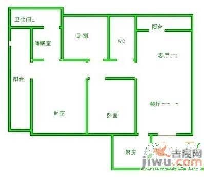 建工燕东苑3室2厅2卫142㎡户型图