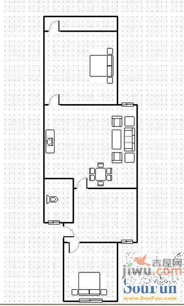 燕舞园2室1厅1卫78㎡户型图