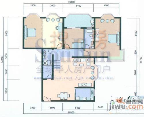 三箭银苑3室2厅3卫236.1㎡户型图