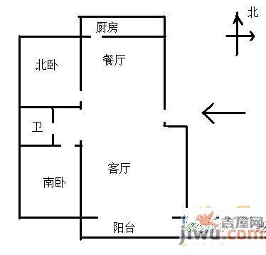 铁路南苑2室2厅1卫105㎡户型图