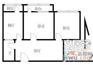 铁路南苑2室2厅1卫105㎡户型图