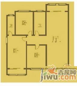 南华园3室2厅1卫128㎡户型图