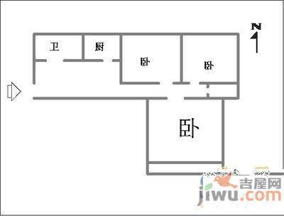 邮电新村2室1厅1卫75㎡户型图