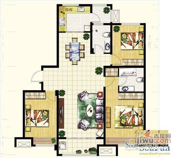 天润苑4室2厅2卫203㎡户型图