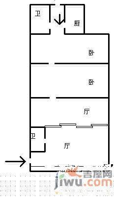 回民小区3室1厅1卫87㎡户型图