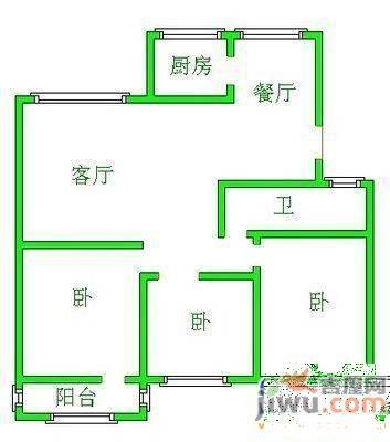 紫香园3室2厅2卫户型图