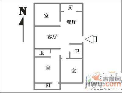 紫香园3室2厅2卫户型图