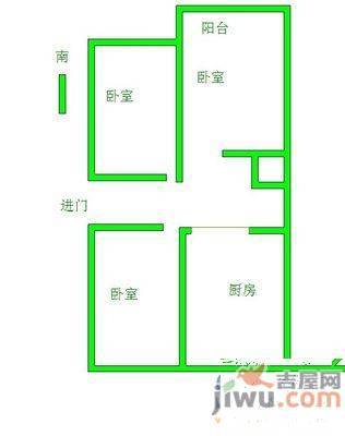 大观园单位宿舍3室1厅1卫90㎡户型图